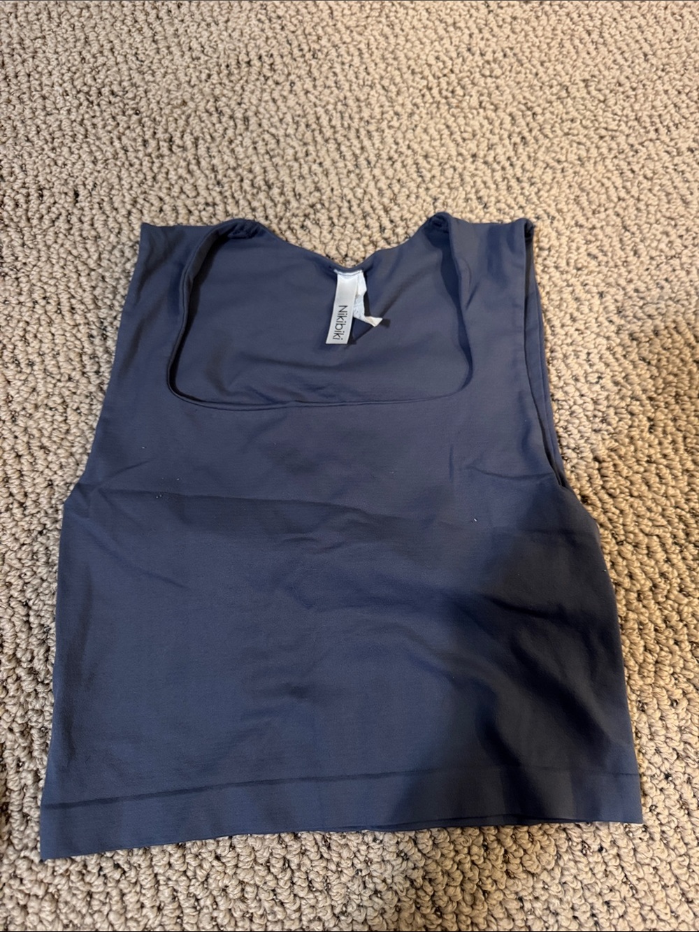 Nikibiki Navy Square-Neck Sleeveless Top